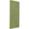 Ekena Millwork Americraft 6-Board Wood 2 Equal Panel Frmd Board-n-Batten Shutters w/Dbl Z-Bar, ARW102BF621X77MGH, PR ARW102BF621X77MGH - alternate 3